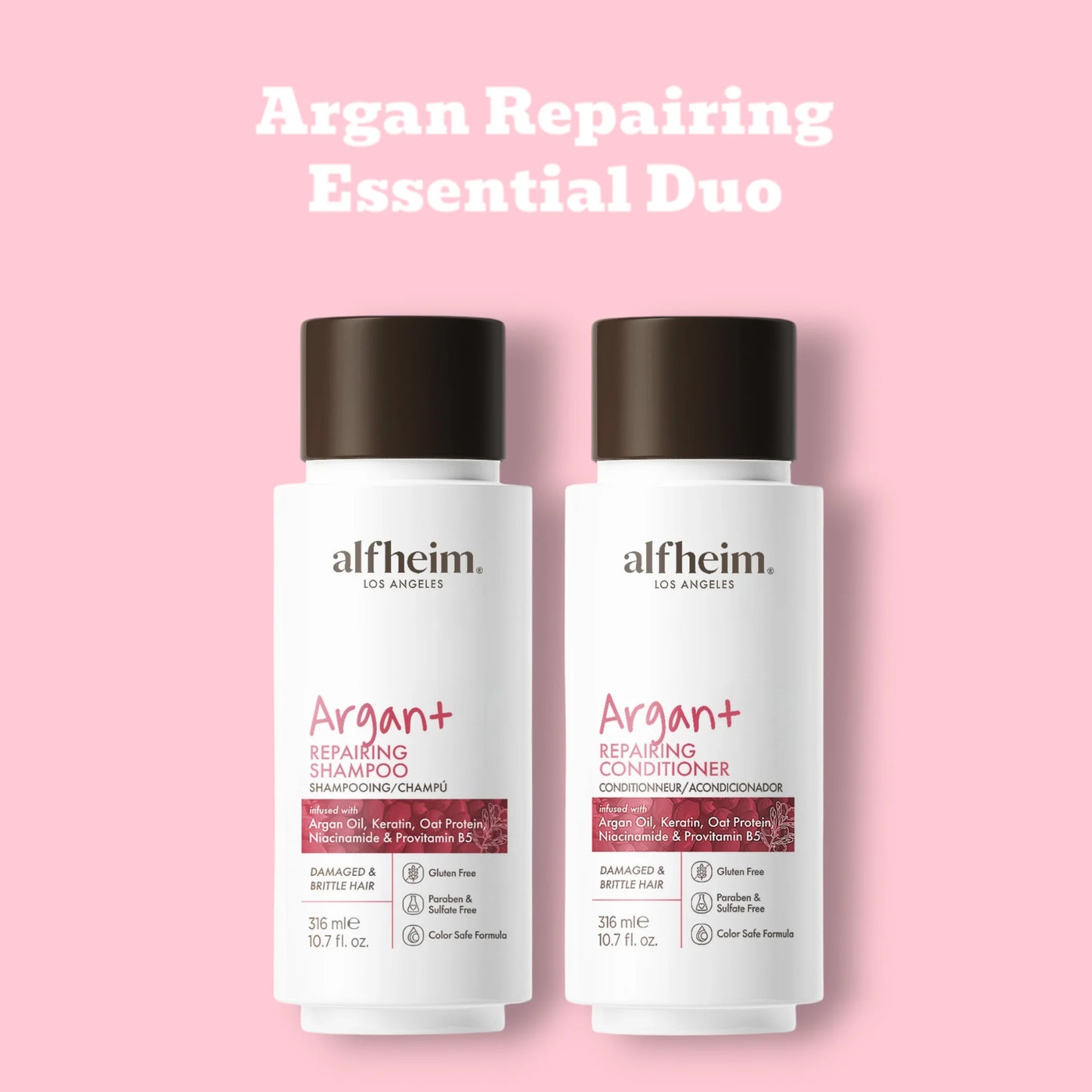 "Transform your hair with Argan Repairing Shampoo & Conditioner! Infused with argan oil, it repairs damage, restores moisture, and boosts shine for silky, luxurious hair every day."