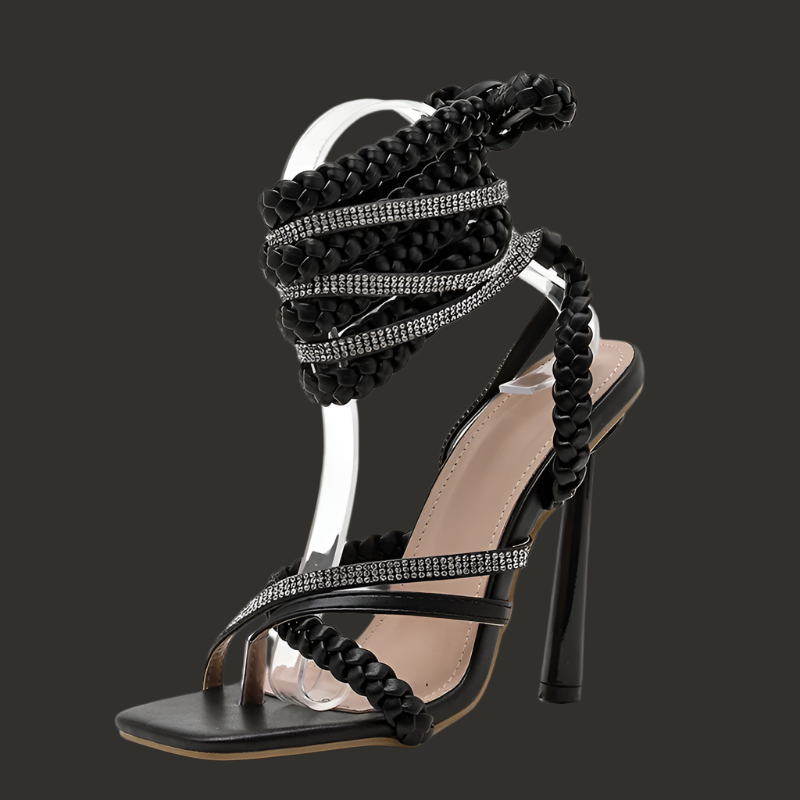 Discover the Aneikeh 2024 collection: stunning Crystal Bling Sandals for women, featuring gladiator-inspired stiletto heels and chic cross-tied pumps. A dazzling choice for those who want to stand out!