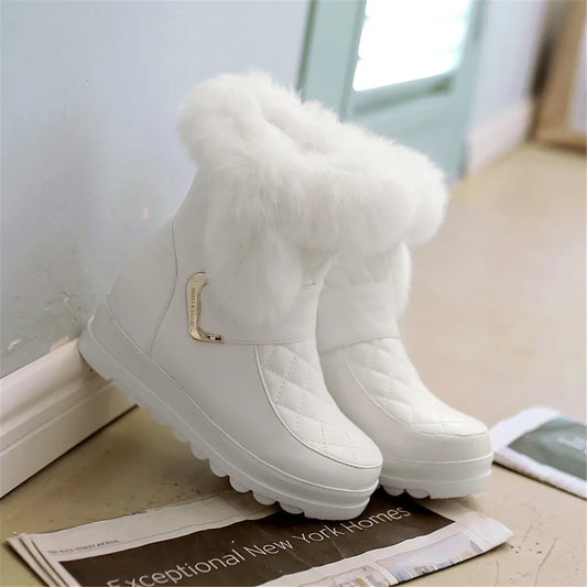 DORATASIA's new winter collection features casual flat platform snow boots for women. These warm fur-lined booties are designed to increase height, offering both comfort and style.