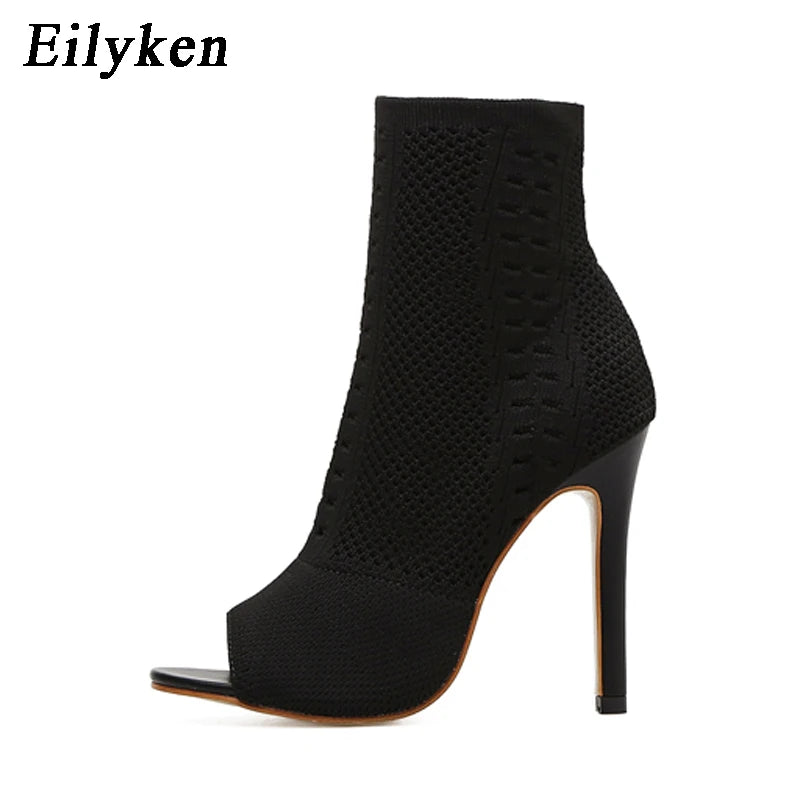 Discover the Eilyken New Style Peep Toe Ankle Boots! These stretchy women's booties feature a breathable fabric that's perfect for any outing. Stylish and comfortable, they're a fantastic addition to your wardrobe!