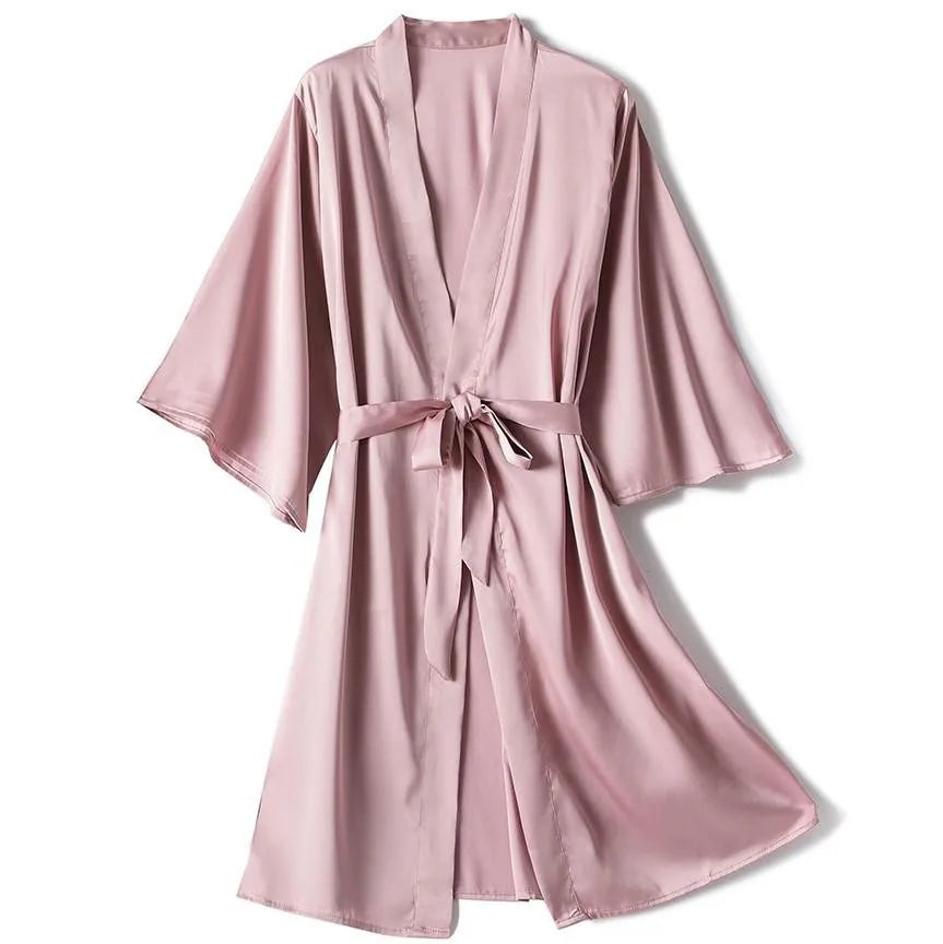 **"Satin Kimono Bathrobe Gown"**  
Embrace your sensual side with Tye Meshun’s satin kimono bathrobe. Silky, sleek, and irresistibly alluring, it drapes perfectly over your favorite lingerie, transforming every evening into