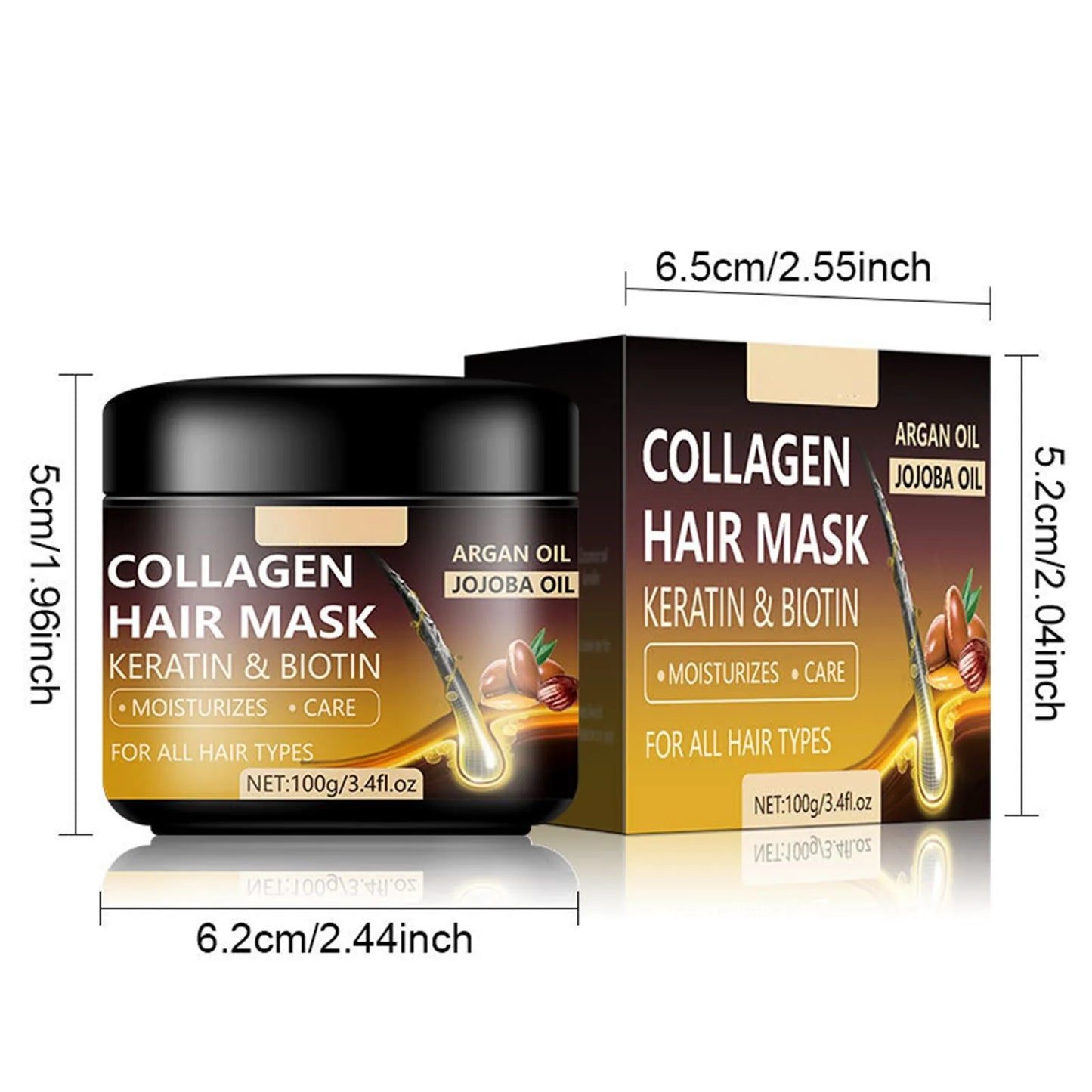 "💖 Transform your hair with the Collagen Non-Evaporation Mask! This game-changer deeply nourishes and repairs dry, damaged strands, leaving your locks soft, smooth, and revitalized.