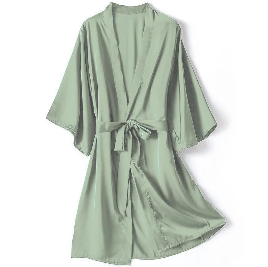 **"Satin Kimono Bathrobe Gown"**  
Embrace your sensual side with Tye Meshun’s satin kimono bathrobe. Silky, sleek, and irresistibly alluring, it drapes perfectly over your favorite lingerie, transforming every evening into