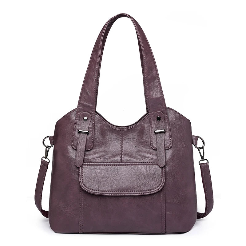 Luxury Soft Leather Handbag – Elegant & Spacious Shoulder Bag