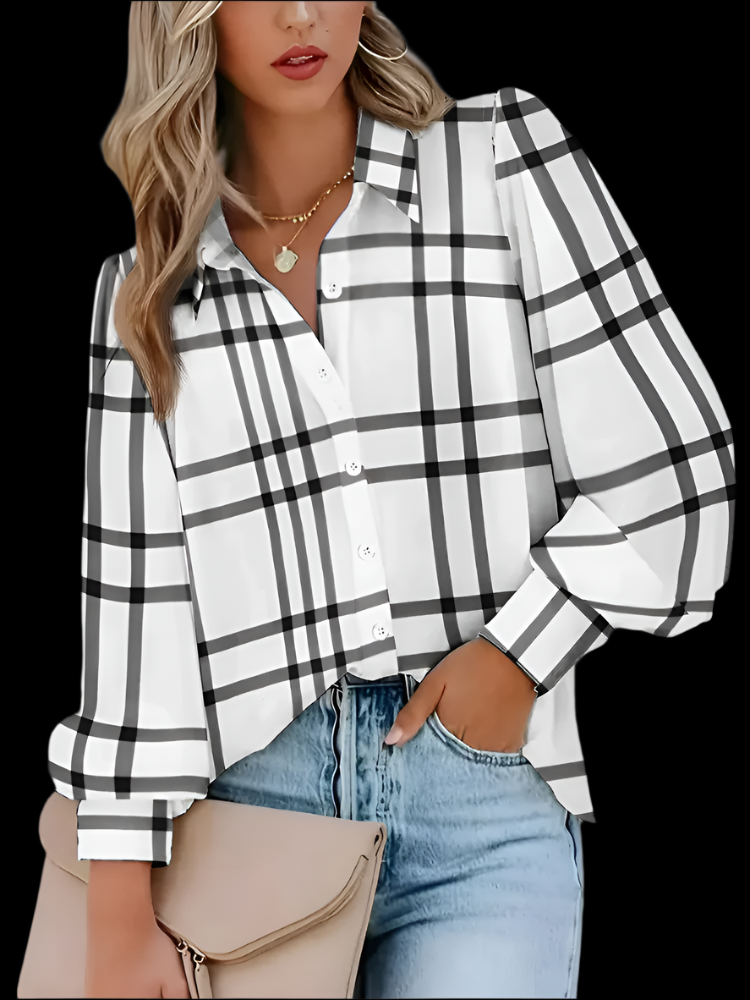 Discover the latest in women's fashion with our new striped, printed shirts. Perfect for spring, these casual long-sleeved, V-neck shirts embody urban street style and are a must-have for your daily wardrobe.