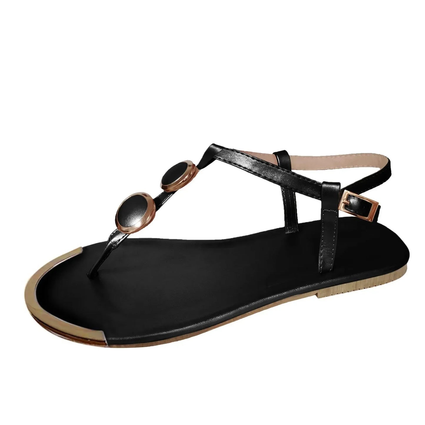 **"2024 Rome Summer Sandals"**  
Elevate your warm-weather style with Tye Meshun's 2024 Rome Summer Sandals. Perfect for beach outings or casual strolls, these flip-flop sandals feature chic metal accents and a comfortable fl