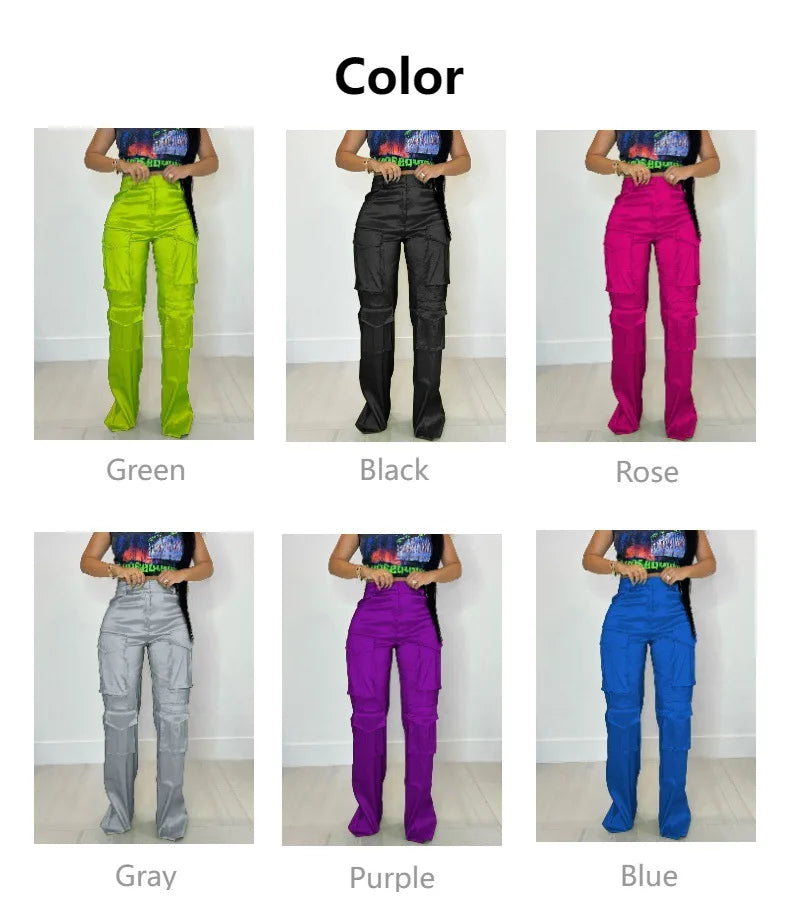 High Waist Cargo Pants | Women's Multi-Pocket Streetwear Overalls