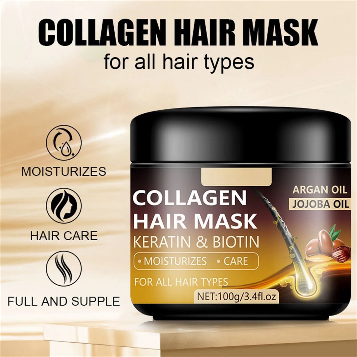 "💖 Transform your hair with the Collagen Non-Evaporation Mask! This game-changer deeply nourishes and repairs dry, damaged strands, leaving your locks soft, smooth, and revitalized.