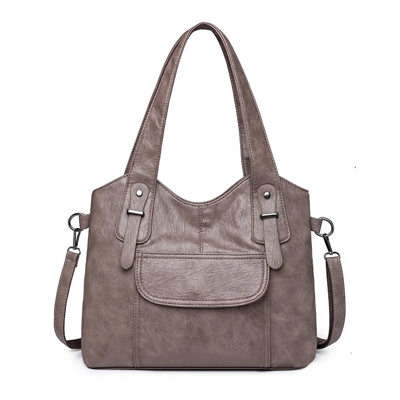 Luxury Soft Leather Handbag – Elegant & Spacious Shoulder Bag