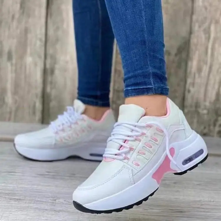 Step into comfort with these women's sneakers, featuring a breathable mesh upper and a cushy platform sole for that casual, yet stylish look. Perfect for those who want to keep it cool and comfy on the go!