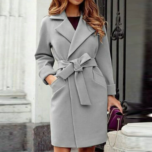 **"Women's Casual Elegant Lapel Overcoat"**  Elevate your wardrobe with Tye Meshun's mid-length lapel overcoat. Designed for effortless elegance, this versatile piece combines comfort and sophistication, making it perfect fo