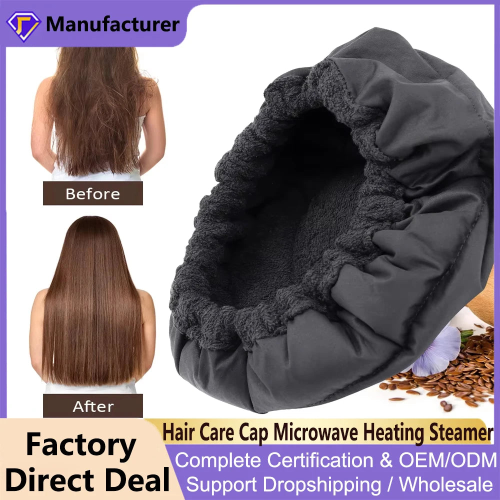 "✨ Flaxseed Microwave Hair Care Cap: Wireless Thermal Steamer for Deep Conditioning! Perfect for oil treatments, repair, and nourishment – bring salon-quality hair care to your home effortlessly! 💆‍♀️"