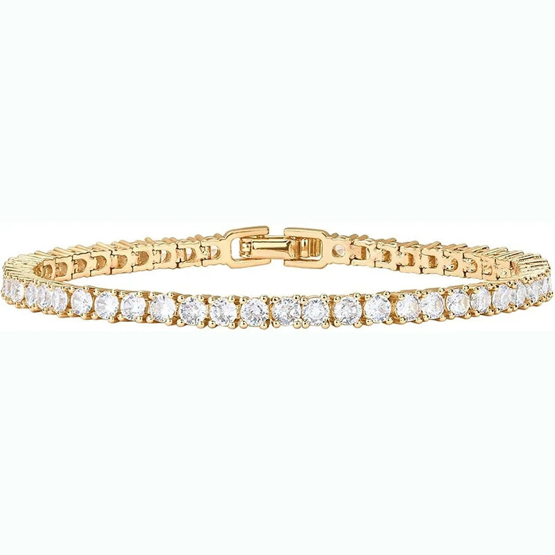 Handpicked for Tye Meshuns Boutique, this 3mm plain circle zircon metal bracelet embodies European and American style. It is high-end, personalized, and fashionable.