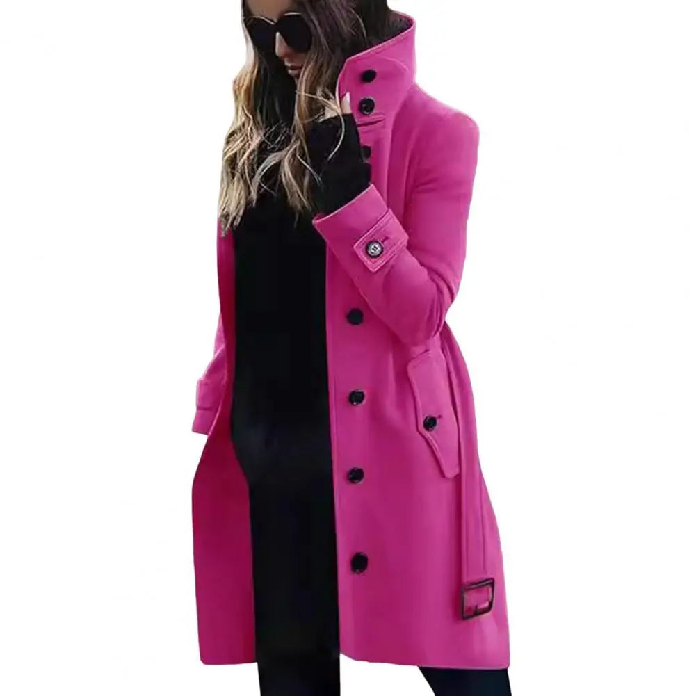 **"Elegant Woolen Coat with High Collar and Belt"**  
Elevate your wardrobe with Tye Meshun's luxurious woolen coat. Crafted for sophistication and comfort, this loose-fit design features a structured high collar, tailored be