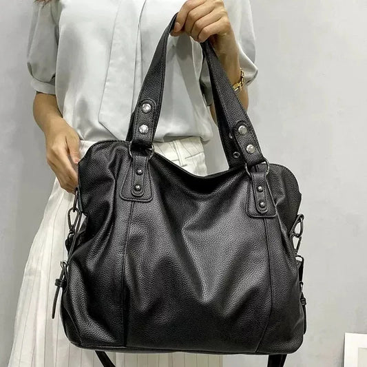 Tye Meshun Women's Retro Roomy Shoulder Bag: A Female Luxury Black Classic Crossbody Bag with Quality Leather for Ladies. It's a Largemuter Tote Handbag that's perfect any stylish commuter